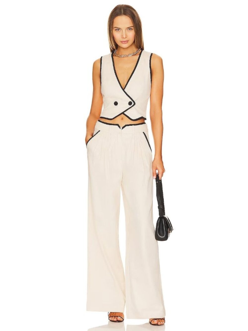 Sovere Express Waistcoat Pants Set in Neutral Small Medium Womens Outfit Suit
